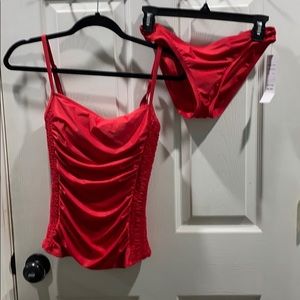 DKNY Tankini SZ XS Red